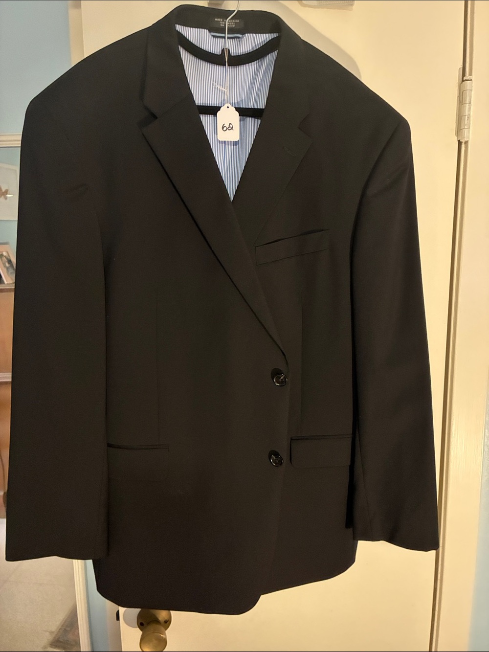 Tommy Hilfiger Black Two-Button Wool Sport Coat